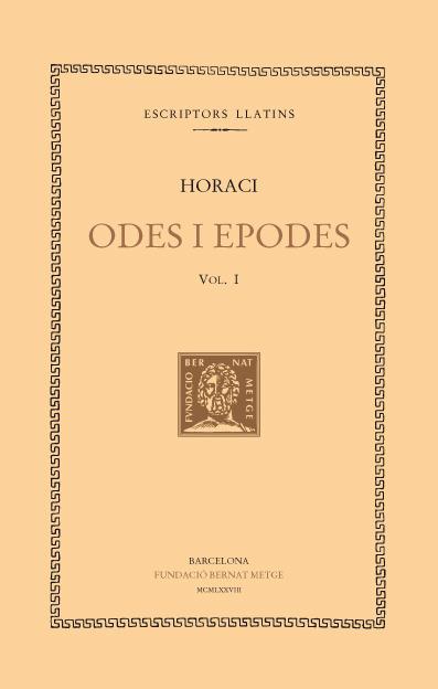 ODES I EPODES, VOL. I | 9788472251359 | HORACI