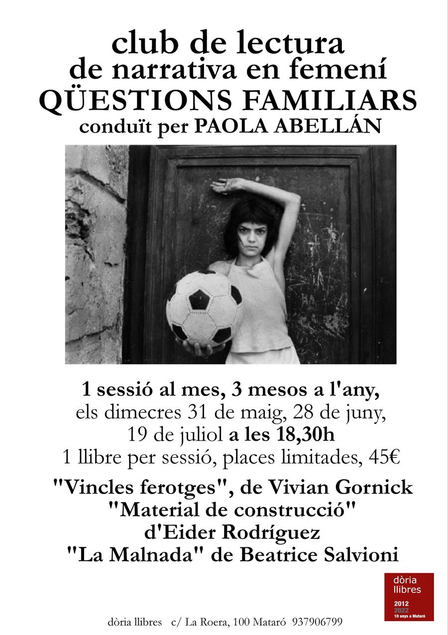 Club de lectura narrativa en femení "Qüestions familiars" - 