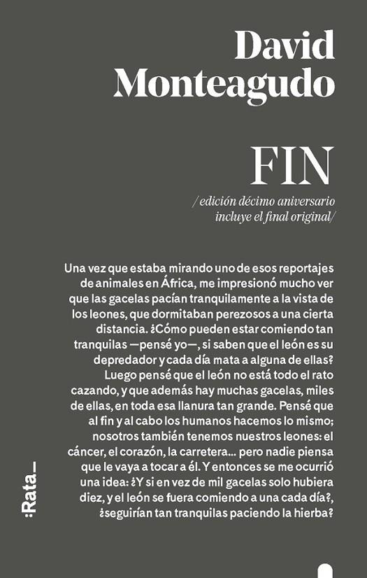 FIN | 9788416738557 | MONTEAGUDO, DAVID