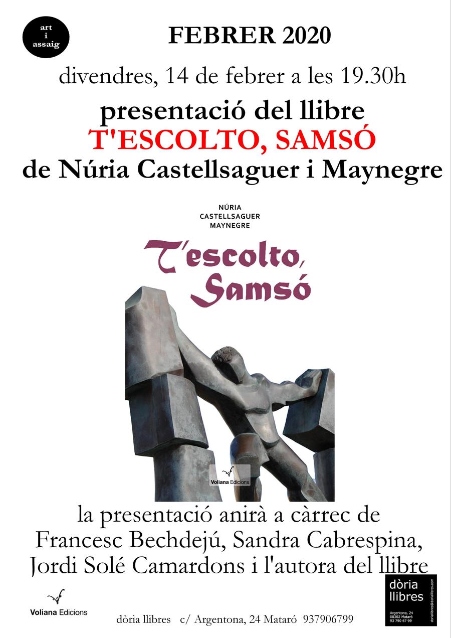 PRESENTACIÓ DEL LLIBRE "T'ESTIMO SAMSÓ" DE NÚRIA CASTELLSAGUER - 