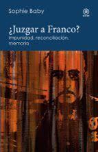¿JUZGAR A FRANCO? | 9788446057376 | BABY, SOPHIE