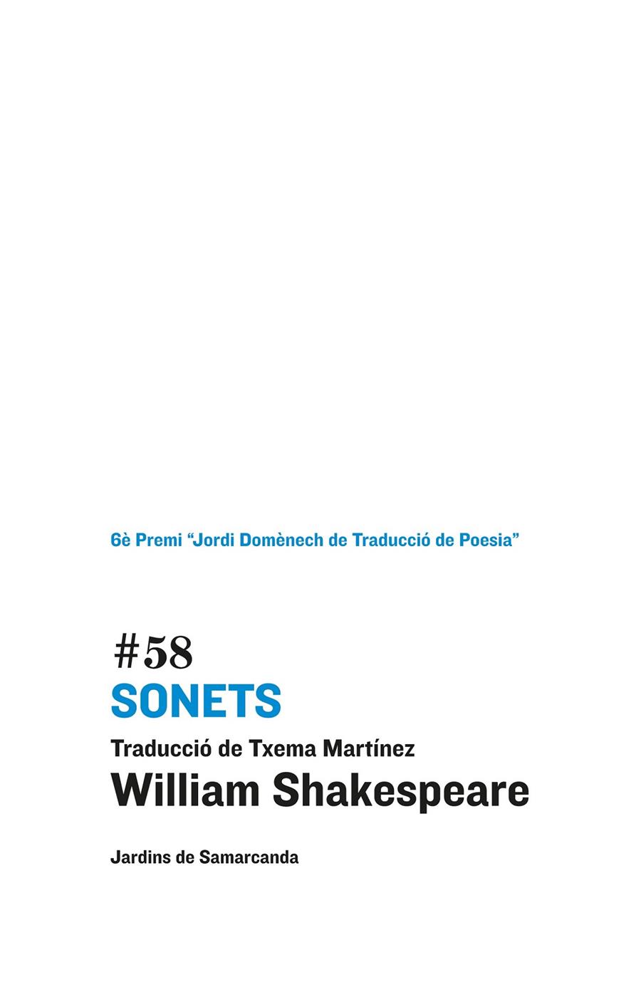 SONETS | 9788497663823 | WILLIAM SHAKESPEARE/TXEMA MARTÍNEZ ING