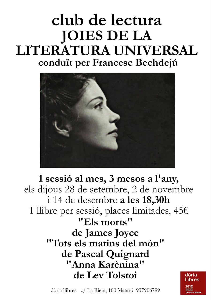 CLUB DE LECTURA JOIES DE LA LITERATURA UNIVERSAL - 