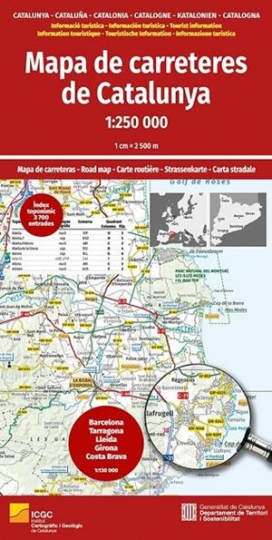 MAPA DE CARRETERES DE CATALUNYA 1:250.000 -ICGC | 9788418601231