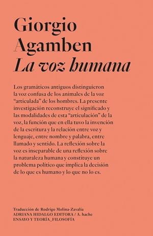 LA VOZ HUMANA | 9791399191141 | AGAMBEN, GIORGIO