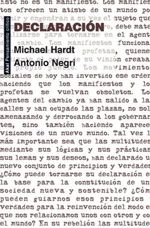 DECLARACIÓN | 9788446037262 | HARDT, MICHAEL/NEGRI, ANTONIO